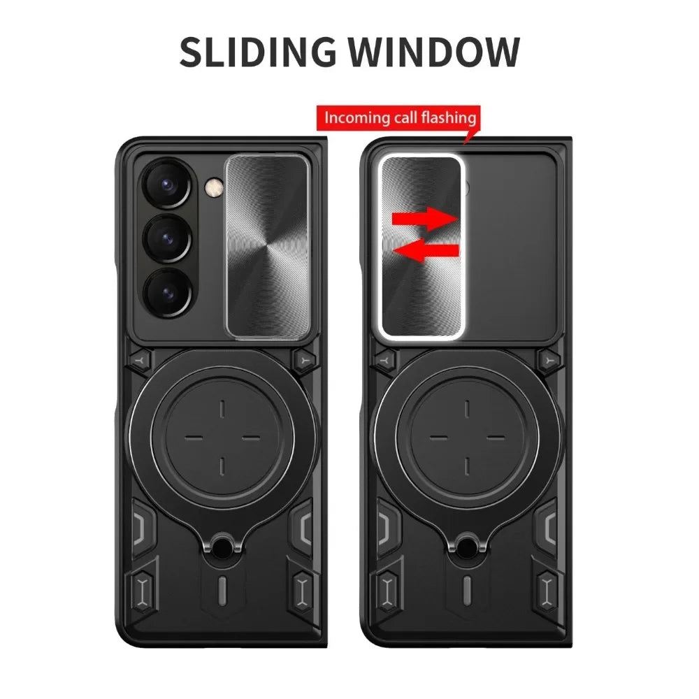 Magnetic Armor Case with Stand & Slide Camera Protection