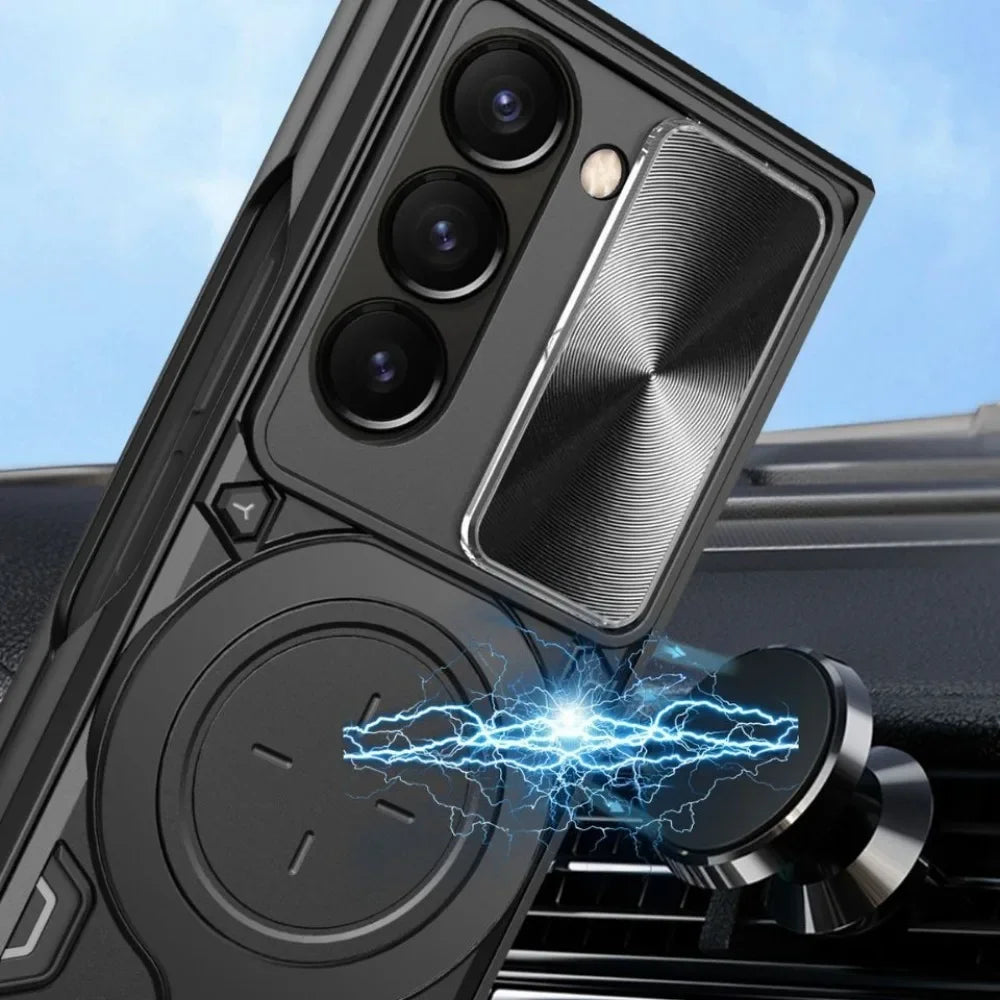 Magnetic Armor Case with Stand & Slide Camera Protection