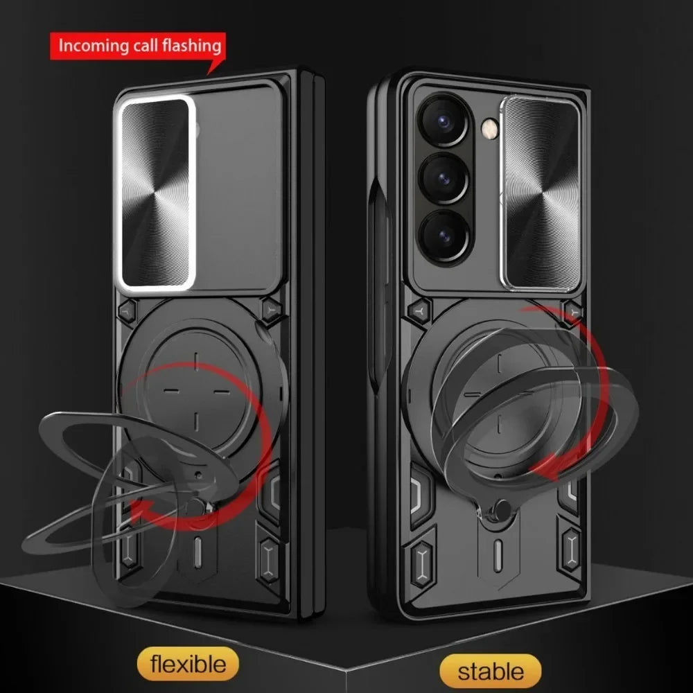 Magnetic Armor Case with Stand & Slide Camera Protection