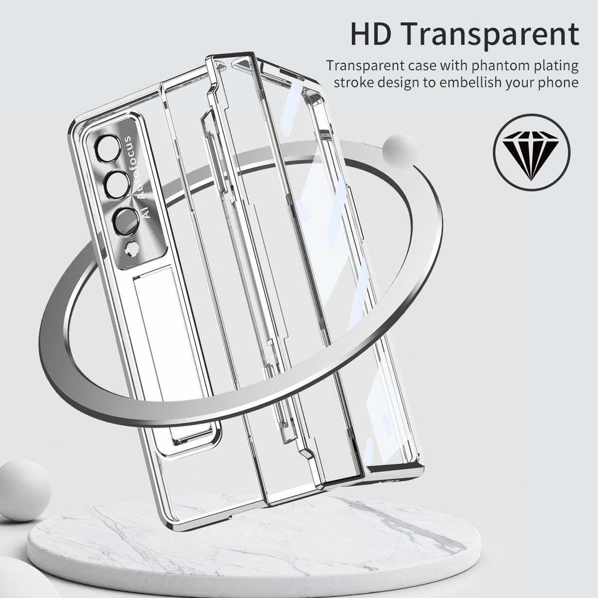 Armor Magnetic Case With Hinge Protection & Bracket For Samsung Galaxy Z Fold 5