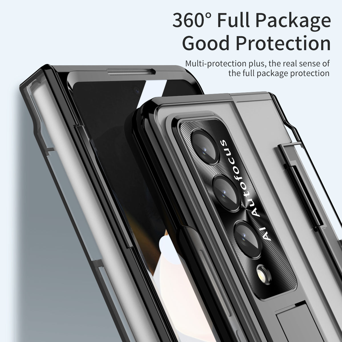 Armor Magnetic Case With Hinge Protection & Bracket For Samsung Galaxy Z Fold 5