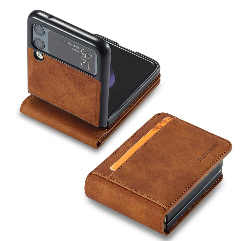 Luxury Leather Wallet Case For Samsung Galaxy Z Flip – Caubade