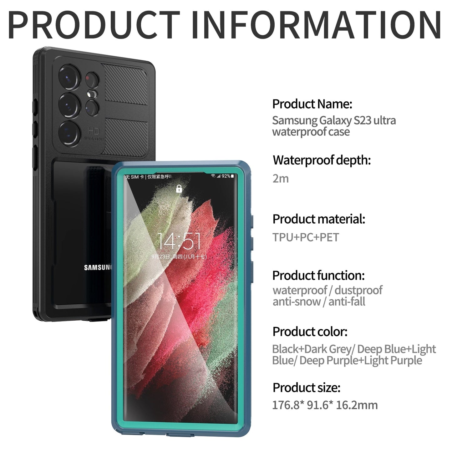 Waterproof Case Compatible with Magsafe (IP68) for Samsung Galaxy S23 Series - S23 Ultra Case