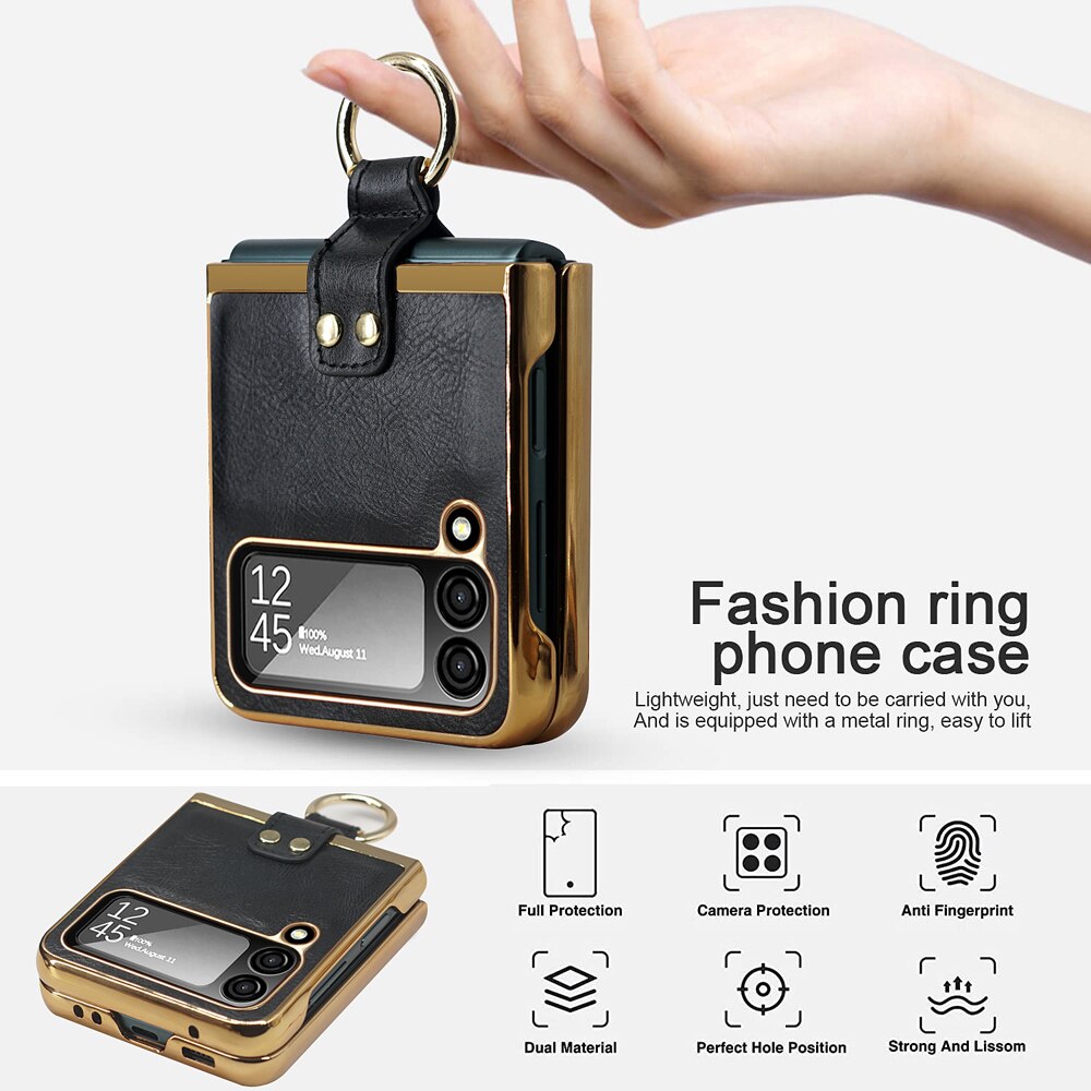 Retro Leather Case For Samsung Galaxy Z Flip 4 Flip 4 - Galaxy Z Flip 4 Case
