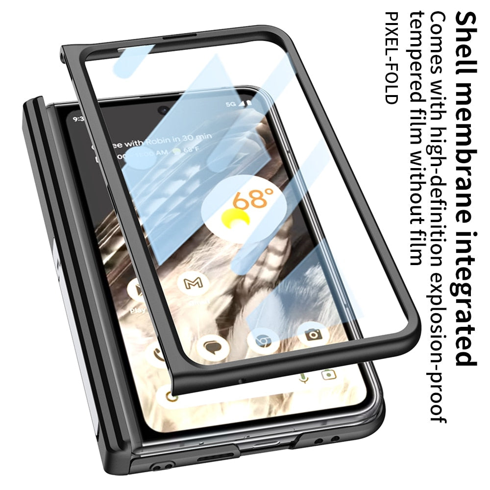 Leather magnet Cover With Bulit-in Screen protector for Google Pixel Fold - The Pixel Store