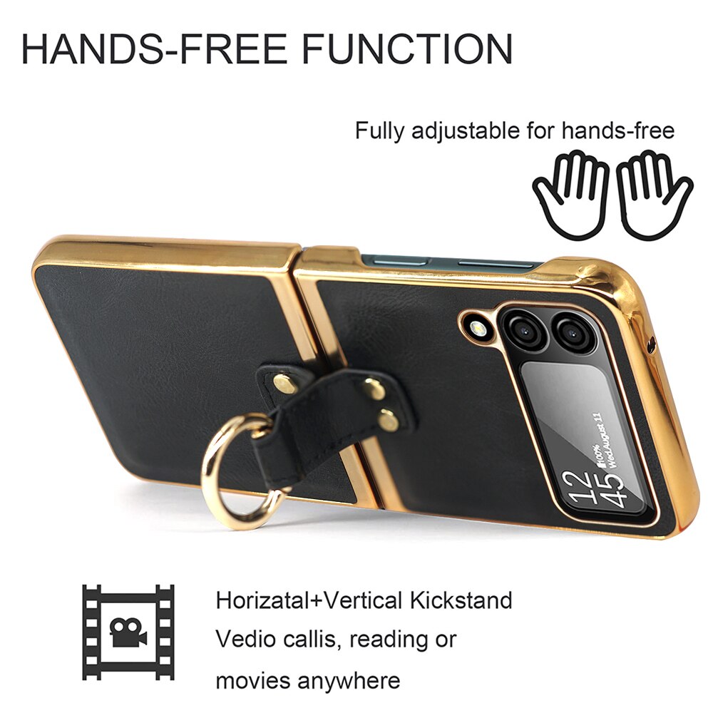 Retro Leather Case For Samsung Galaxy Z Flip 4 Flip 4 - Galaxy Z Flip 4 Case