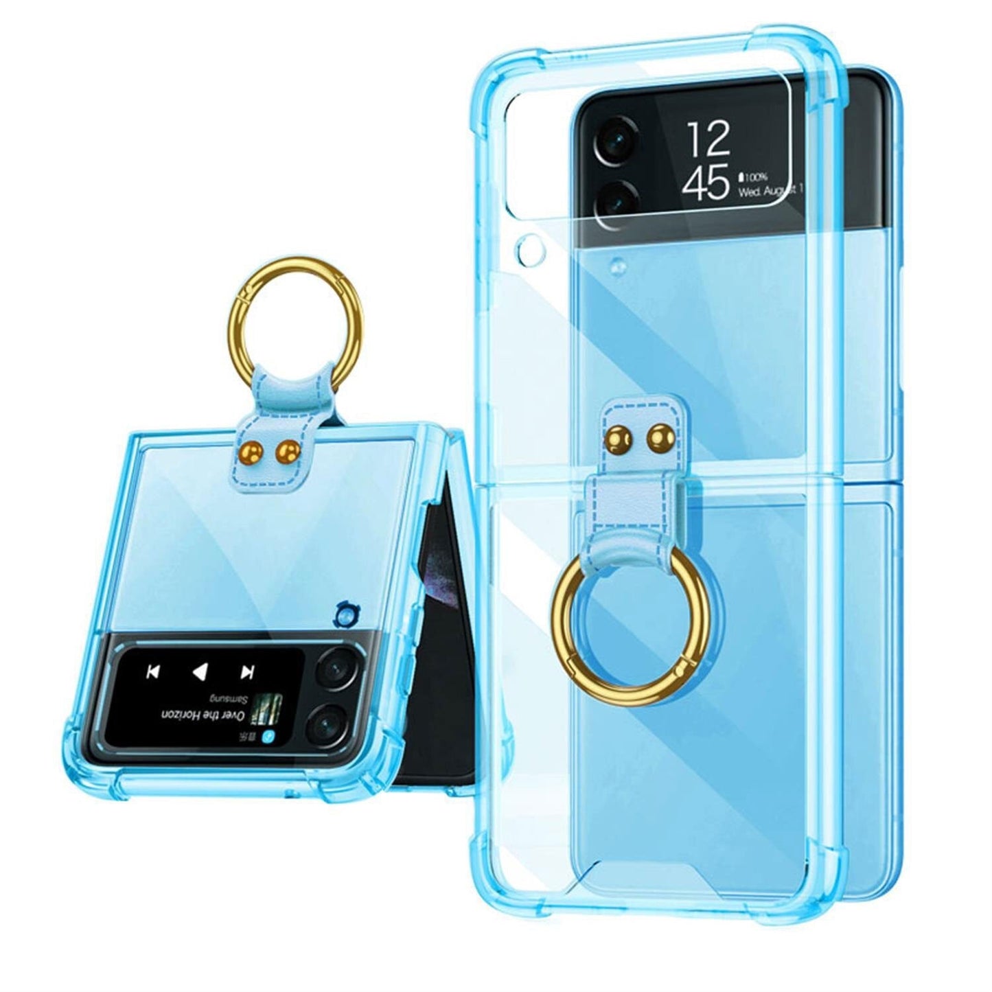 Transparent Case with Ring Bracket For Samsung Galaxy Z Flip 4 - Galaxy Z Flip 4 Case