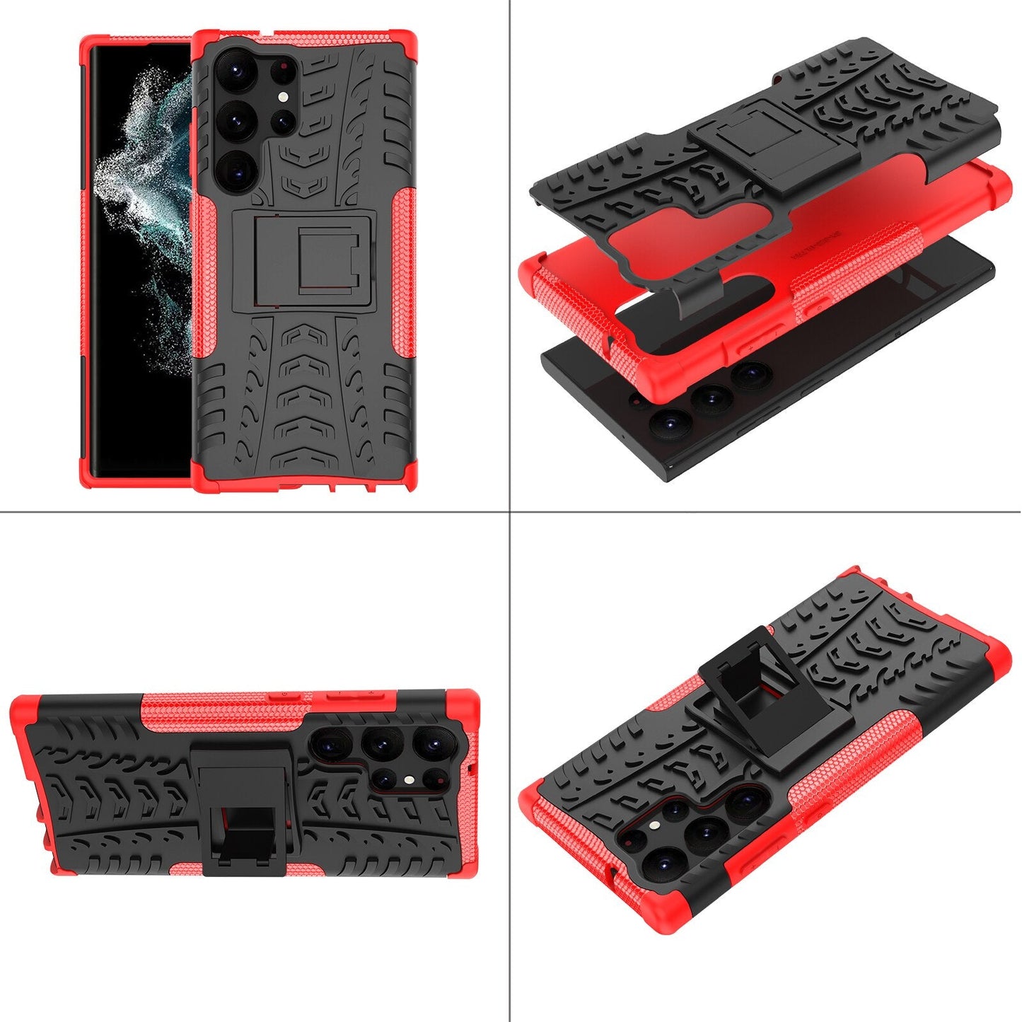 Anti-knock Bumper Armor Case with Stand For Samsung Galaxy S23 Series - S23 Ultra Case