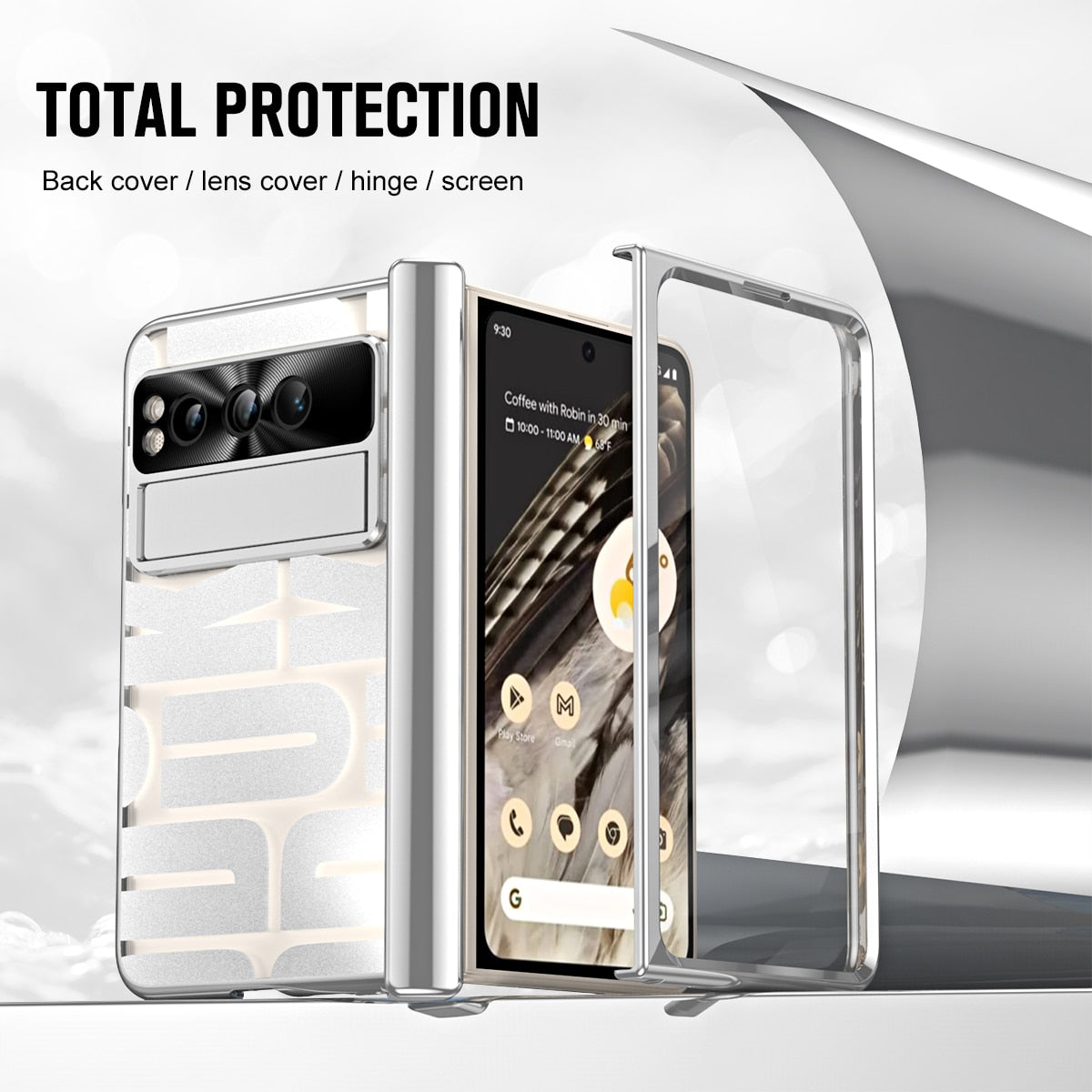 Luxury Silver Google Pixel Fold Case