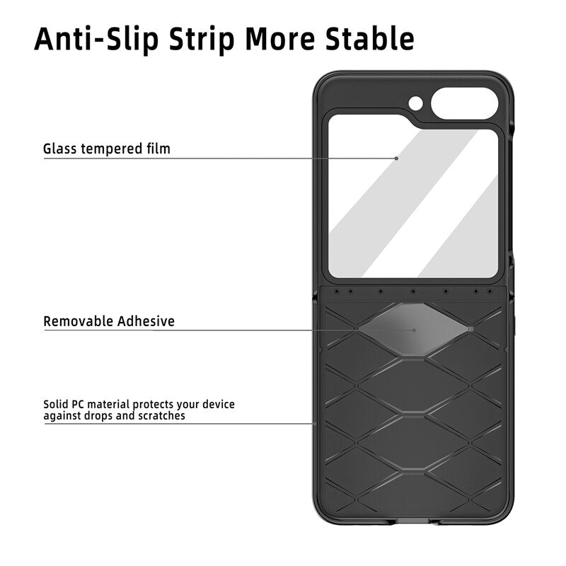 Leather Case With Lens Film Protected For Samsung Galaxy Z Flip 5