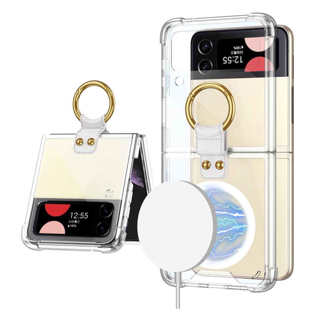Transparent Wireless Charging Magnetic Case For Samsung Galaxy Z Flip 4 - Galaxy Z Flip 4 Case
