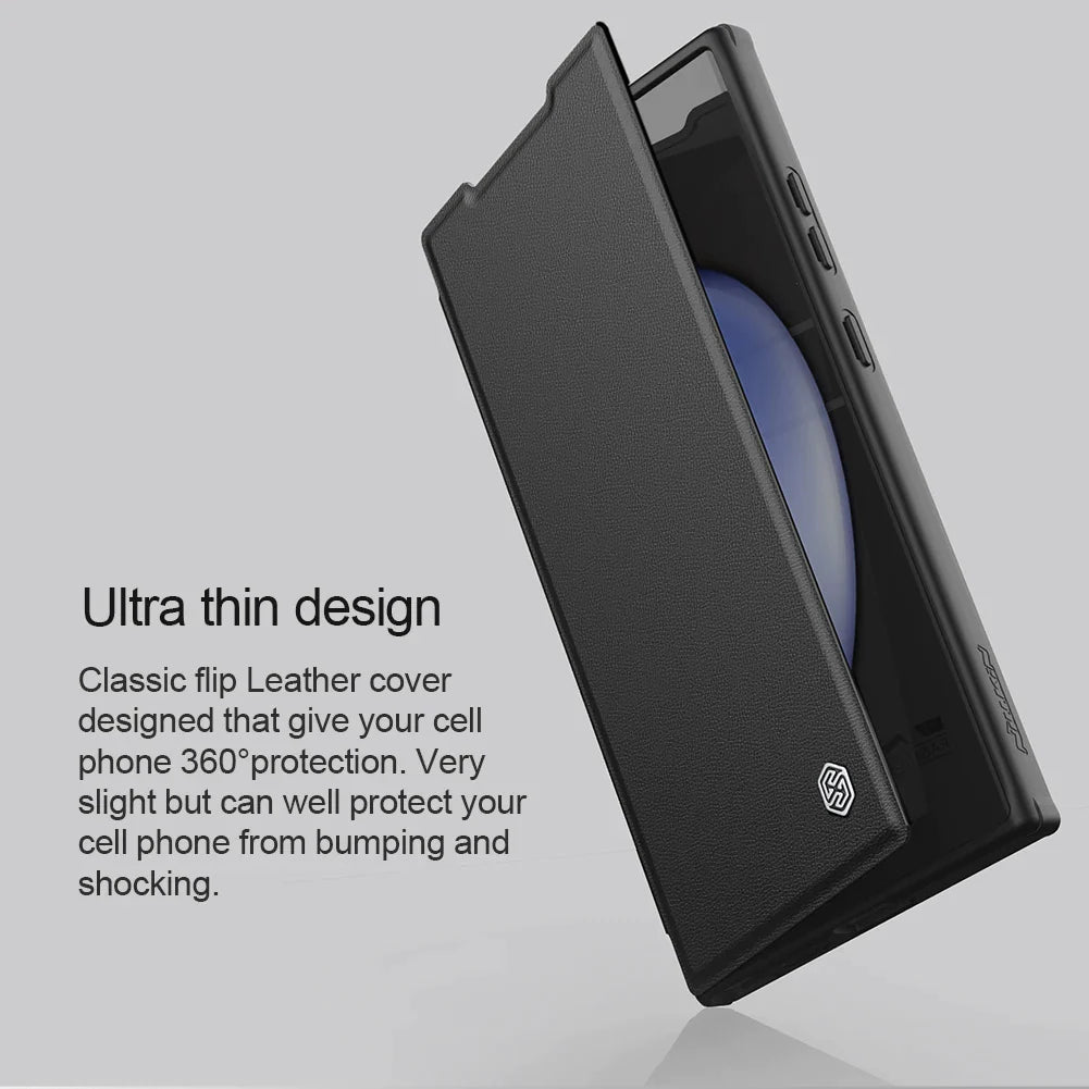 Leather Case with Card Slot & Camera Protection For Galaxy S24 Series