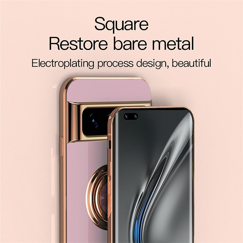 Luxury Plating Silicone Shockproof Phone Case For Google Pixel 7 Series - The Pixel Store