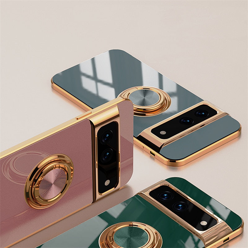 Luxury Plating Silicone Shockproof Phone Case For Google Pixel 7 Series - The Pixel Store