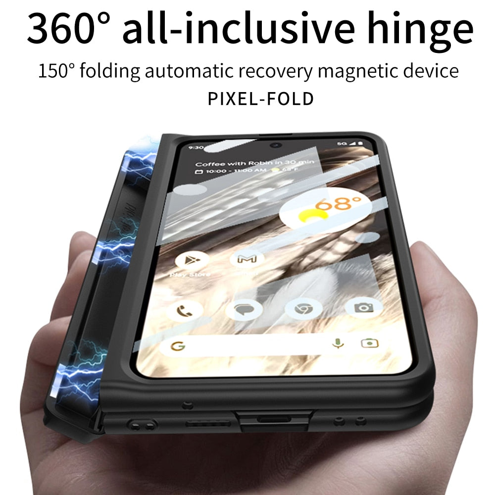 Magnetic Leather Case with Card Slot For Google Pixel Fold - The Pixel Store