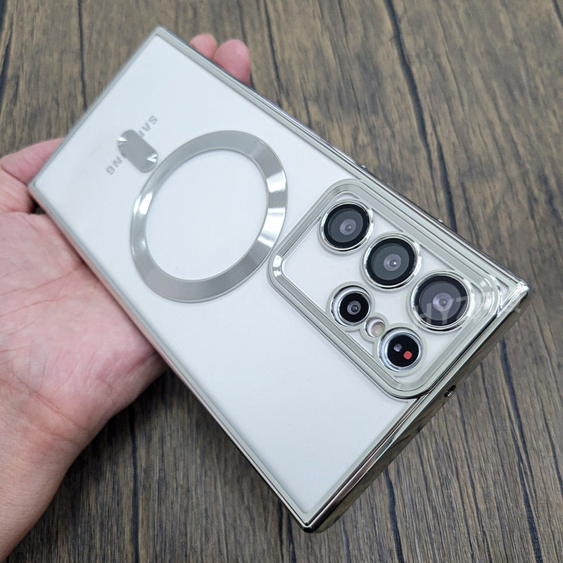 Luxury Transparent Plating Magsafe Case For Samsung Galaxy S23 Series - Caubade
