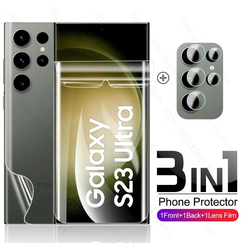3 In1 Front & Back Hydrogel Film for Samsung Galaxy S23 Series - Caubade