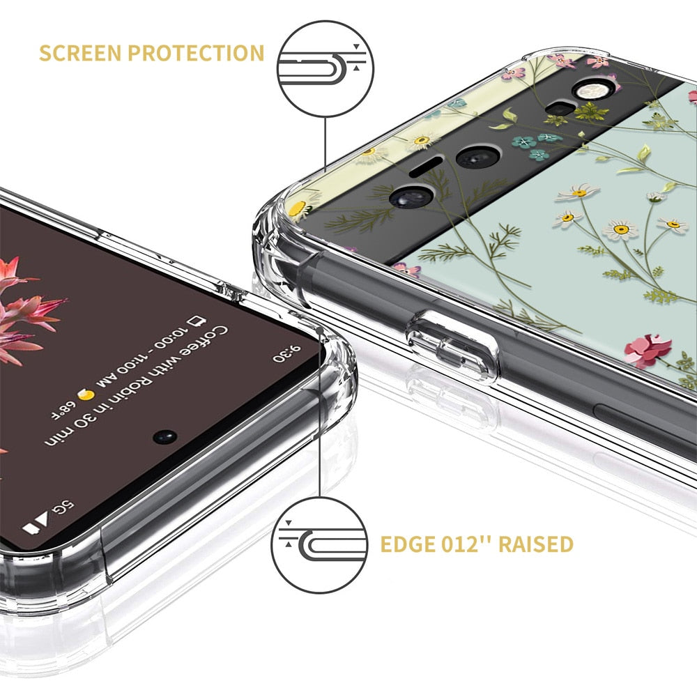 Flower Leaf Transparent Phone Case for Google Pixel 7 Pro - The Pixel Store