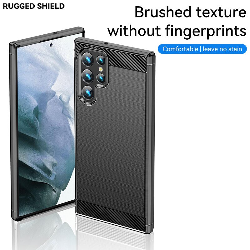 Carbon Fiber Soft Case For Samsung Galaxy S23 Series - Caubade