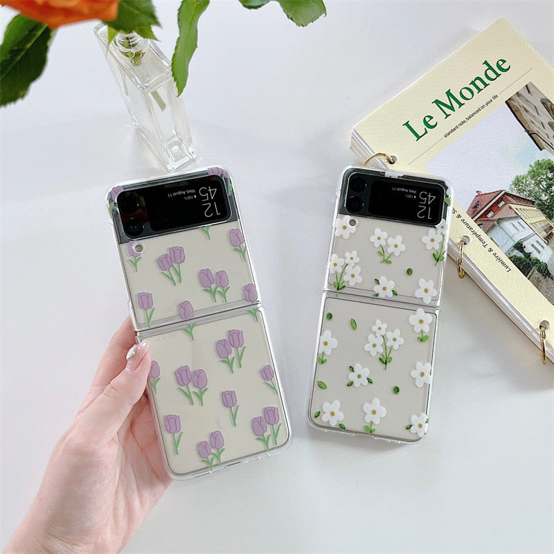 Retro Tulip Flower Case for Samsung Galaxy Z Flip 4 - Galaxy Z Flip 4 Case