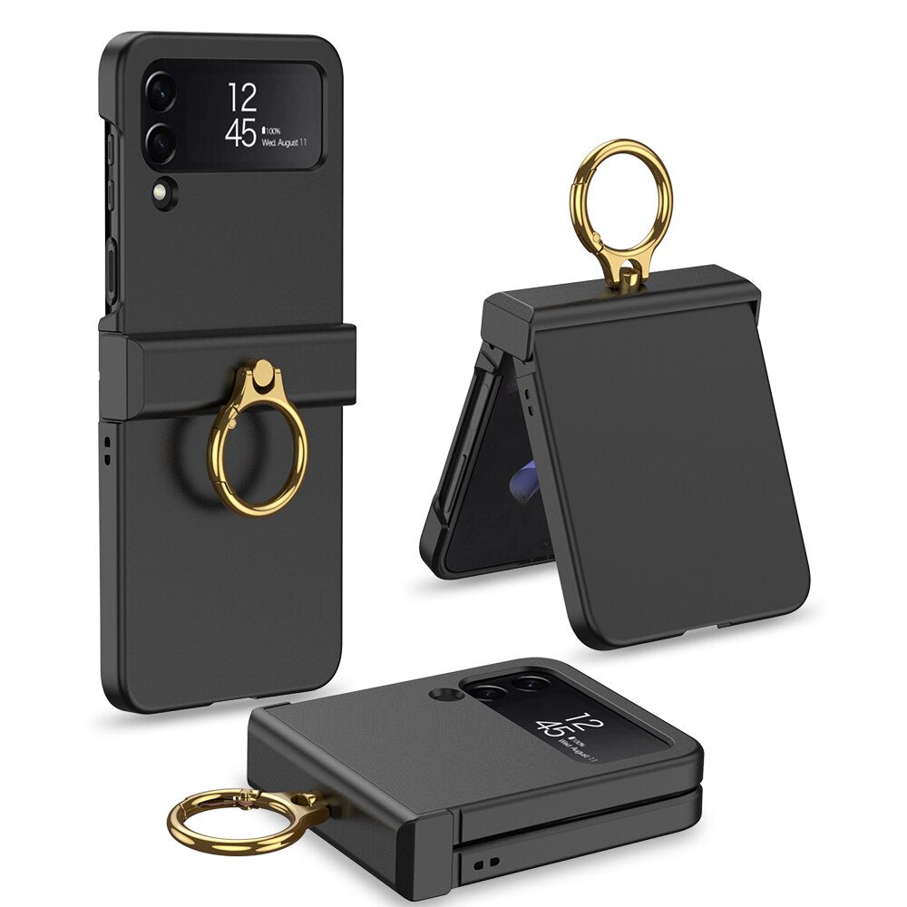 Ultra-Slim Full Protection Case with Ring Holder For Galaxy Z Flip 4 - Galaxy Z Flip 4 Case