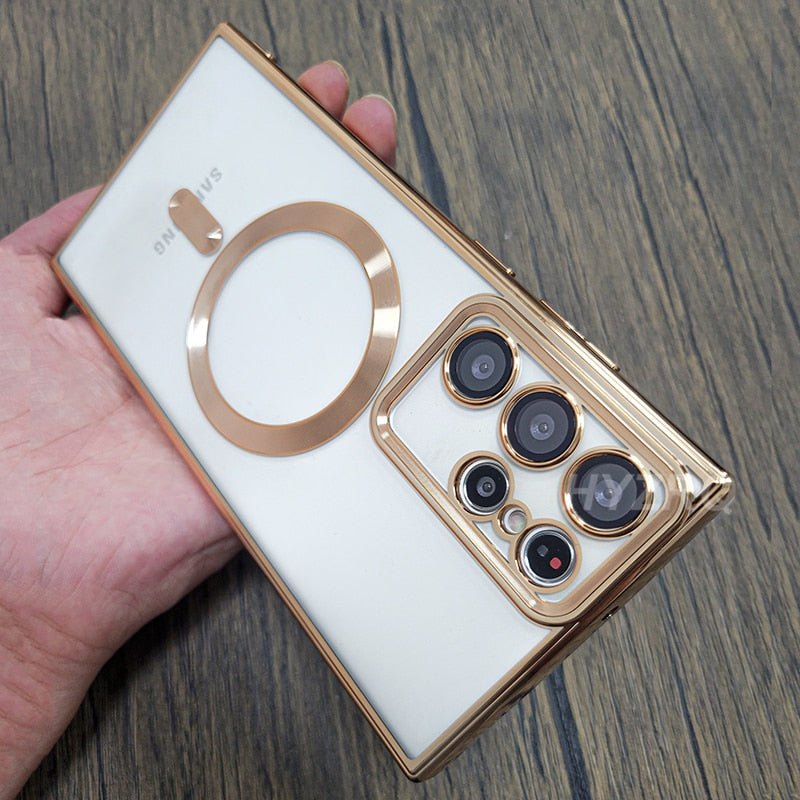 Luxury Transparent Plating Magsafe Case For Samsung Galaxy S23 Series - Caubade