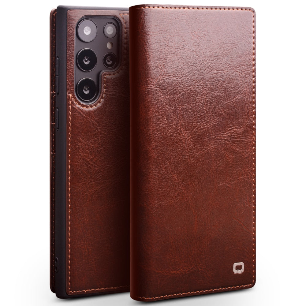 Luxury Leather Case with Card Slots for Samsung S23 Series - S23 Ultra Case