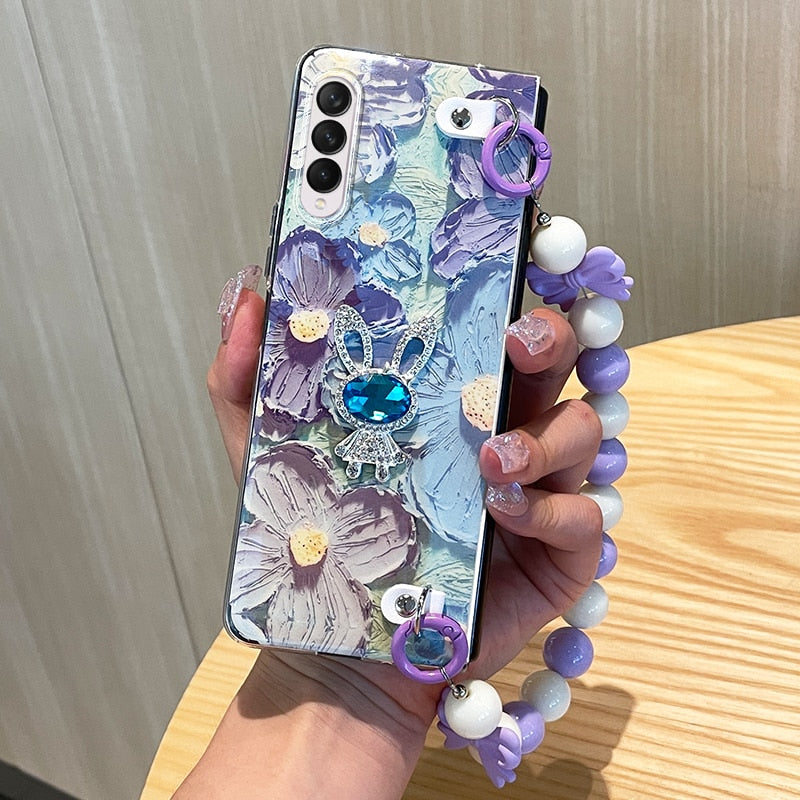 Cute Flower Case with Chain For Samsung Galaxy Z Fold 4