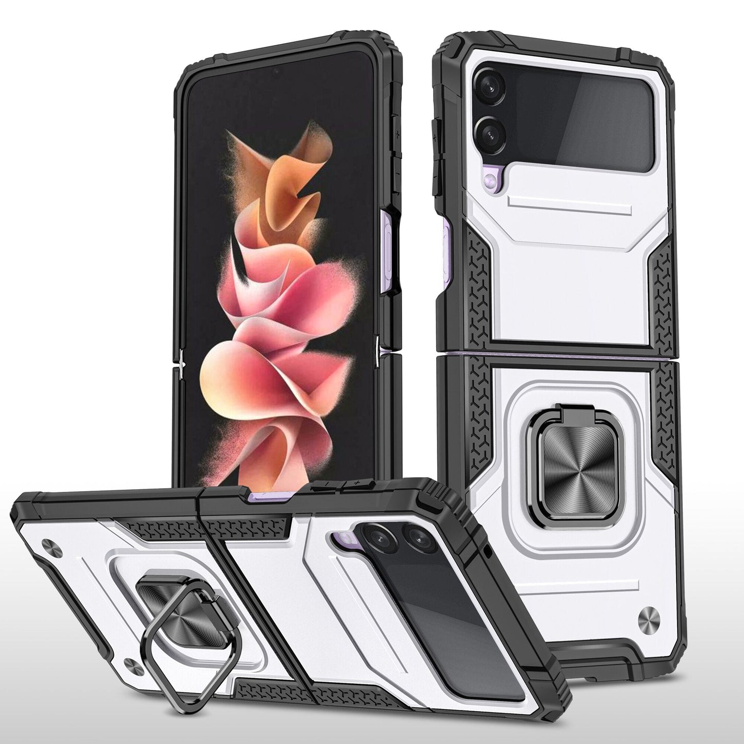 Shockproof Armor Case Stand for Samsung Galaxy Z Flip 4 - Galaxy Z Flip 4 Case