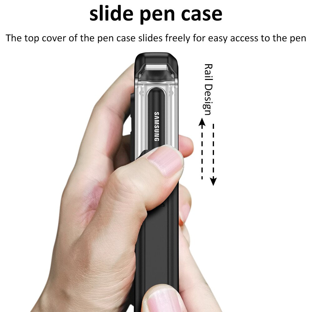Magnetic All-included Pen Case With Back Screen Glass Cover For Galaxy Z Fold 4
