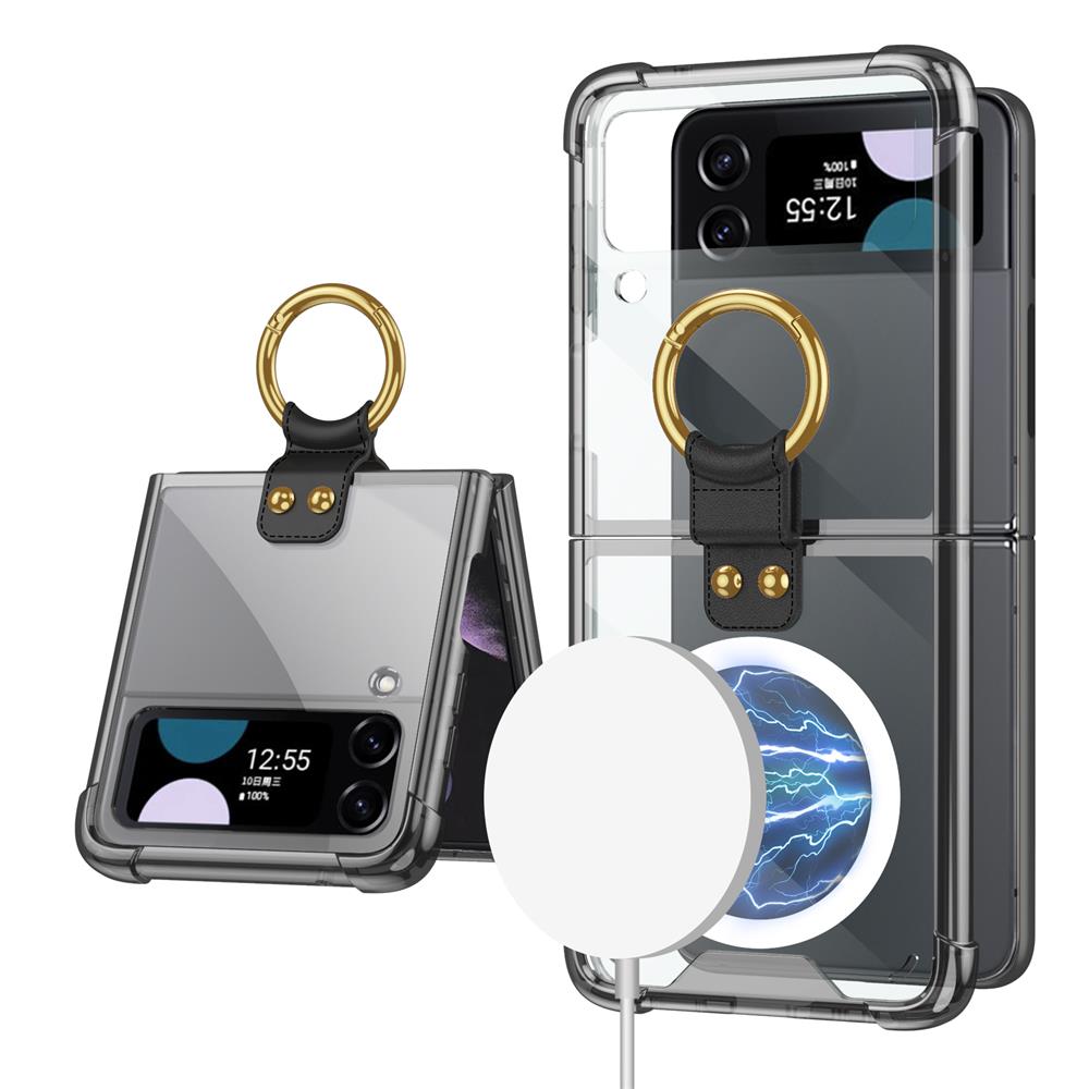 Transparent Wireless Charging Magnetic Case For Samsung Galaxy Z Flip 4 - Galaxy Z Flip 4 Case