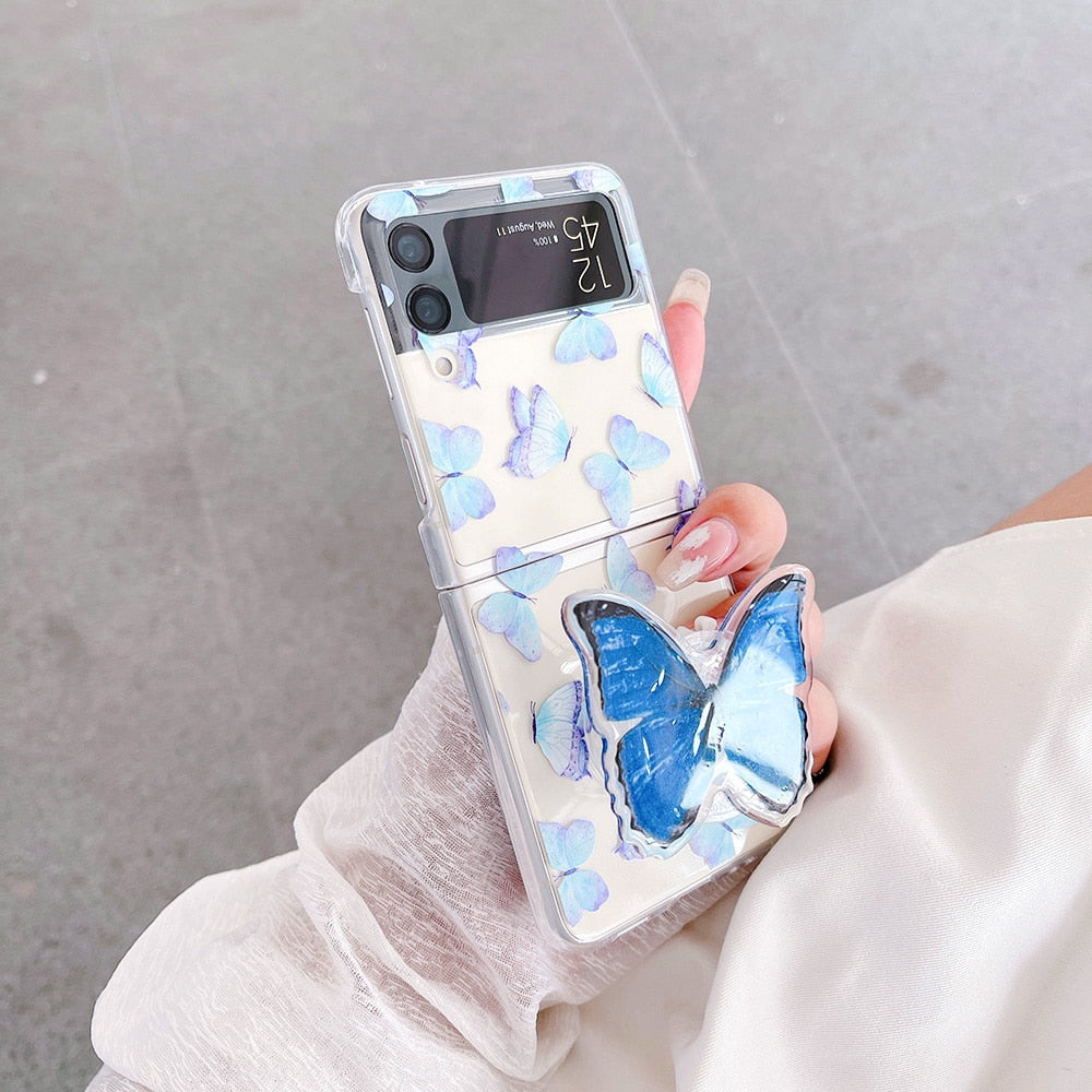 Butterfly Painted Shockproof Case For Samsung Galaxy Z Flip 4 - Galaxy Z Flip 4 Case