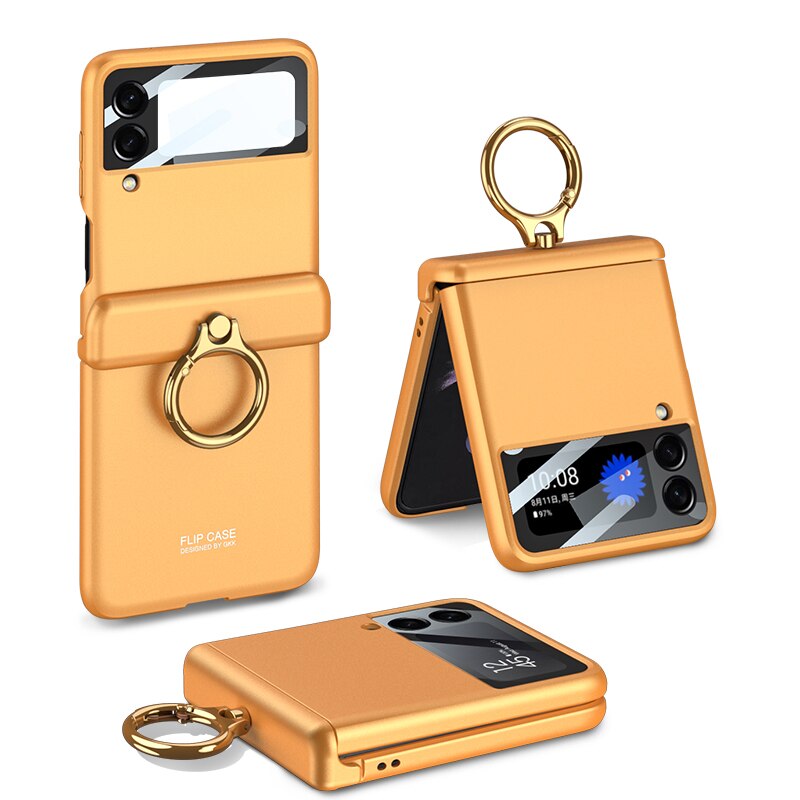 Armor Case with Ring Bracket Stand for Samsung Galaxy Z Flip 4 (Magnetic Hinge Cover) - Galaxy Z Flip 4 Case