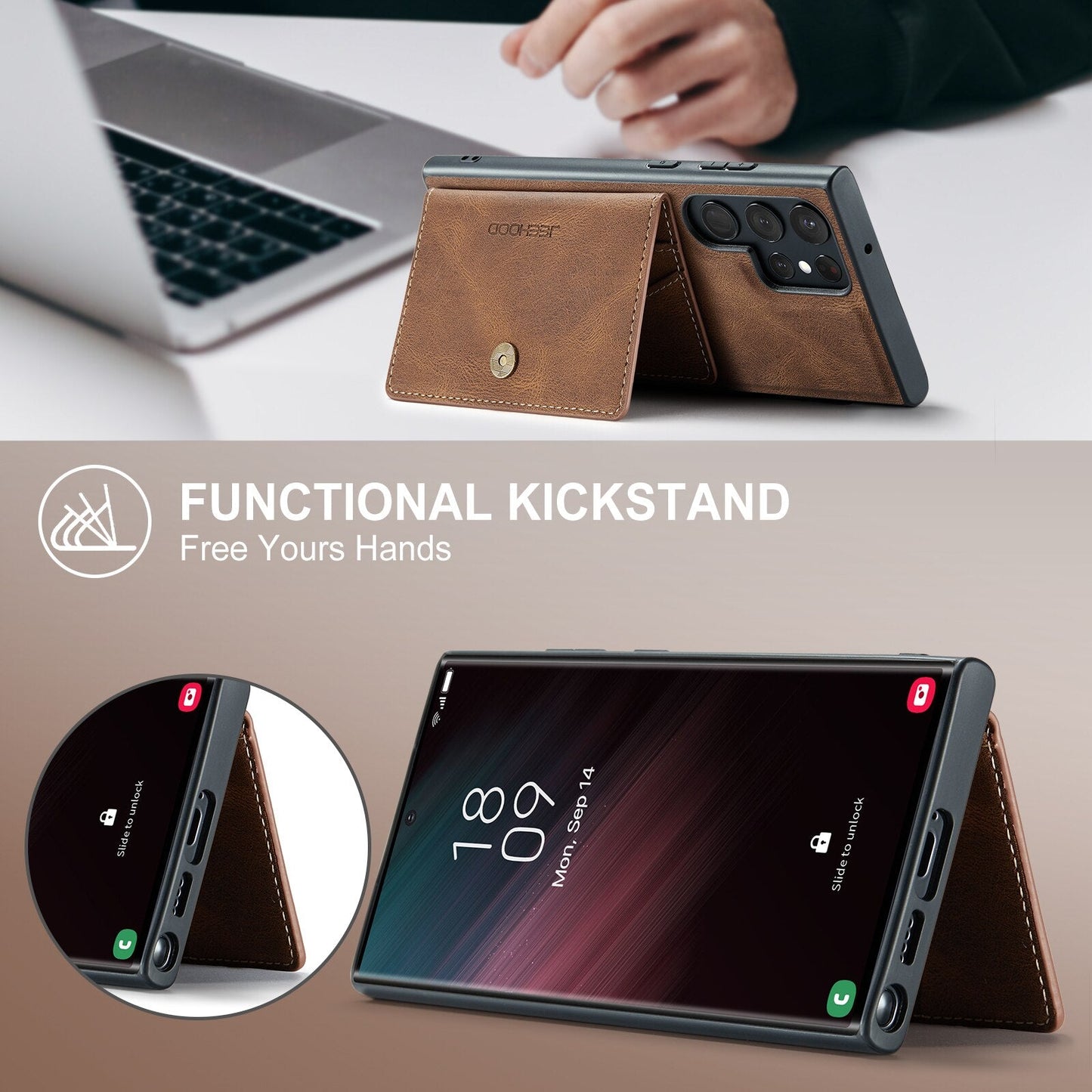 Magnetic Leather Wallet Case For Samsung Galaxy S23 Series - S23 Ultra Case