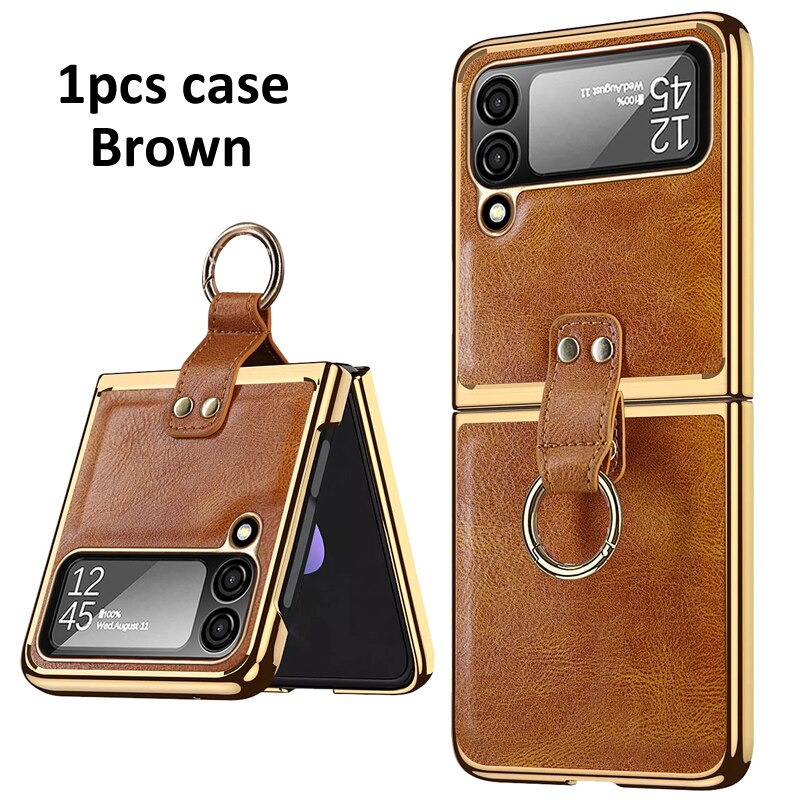 Retro Leather Case For Samsung Galaxy Z Flip 4 Flip 4 - Galaxy Z Flip 4 Case