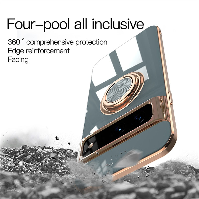 Luxury Plating Silicone Shockproof Phone Case For Google Pixel 7 Series - The Pixel Store