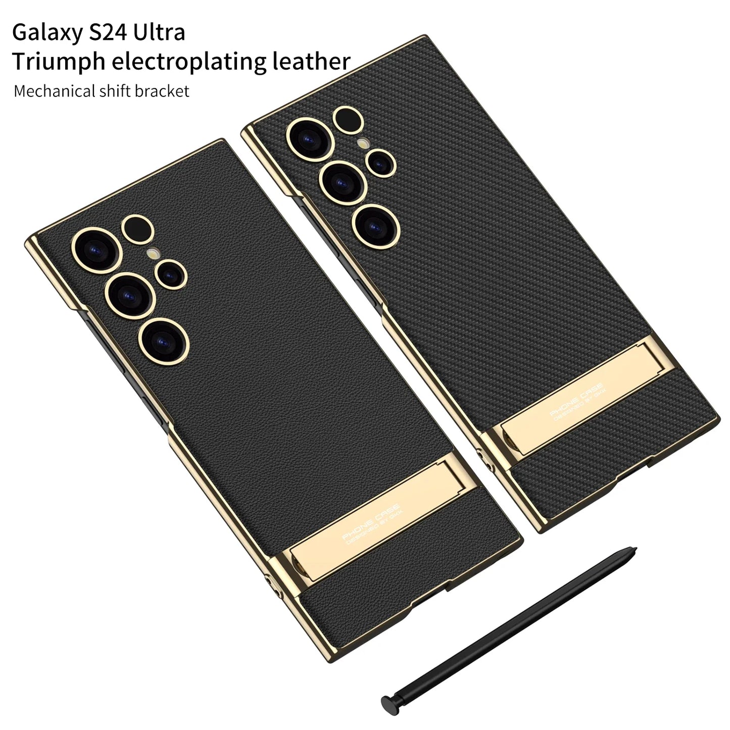 Luxury Shockproof Leather Case with Bracket For Samsung Galaxy S24 Series - S Ultra Case