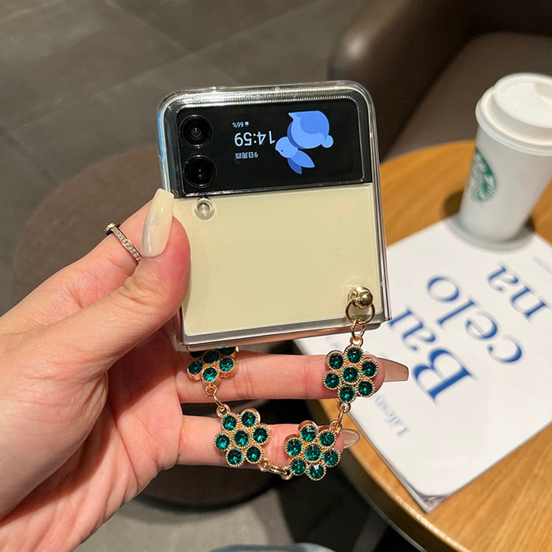 Luxury Rhinestone Bracelet Case For Samsung Galaxy Z Flip 4 - Galaxy Z Flip 4 Case