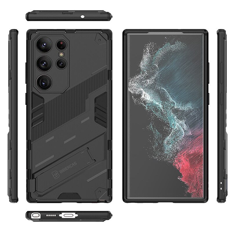 Shockproof Kickstand Magnet Armor Case For Samsung S23 Series - S23 Ultra Case