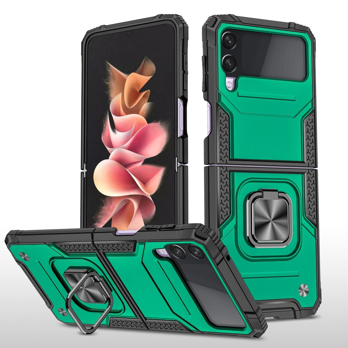 Shockproof Armor Case Stand for Samsung Galaxy Z Flip 4 - Galaxy Z Flip 4 Case