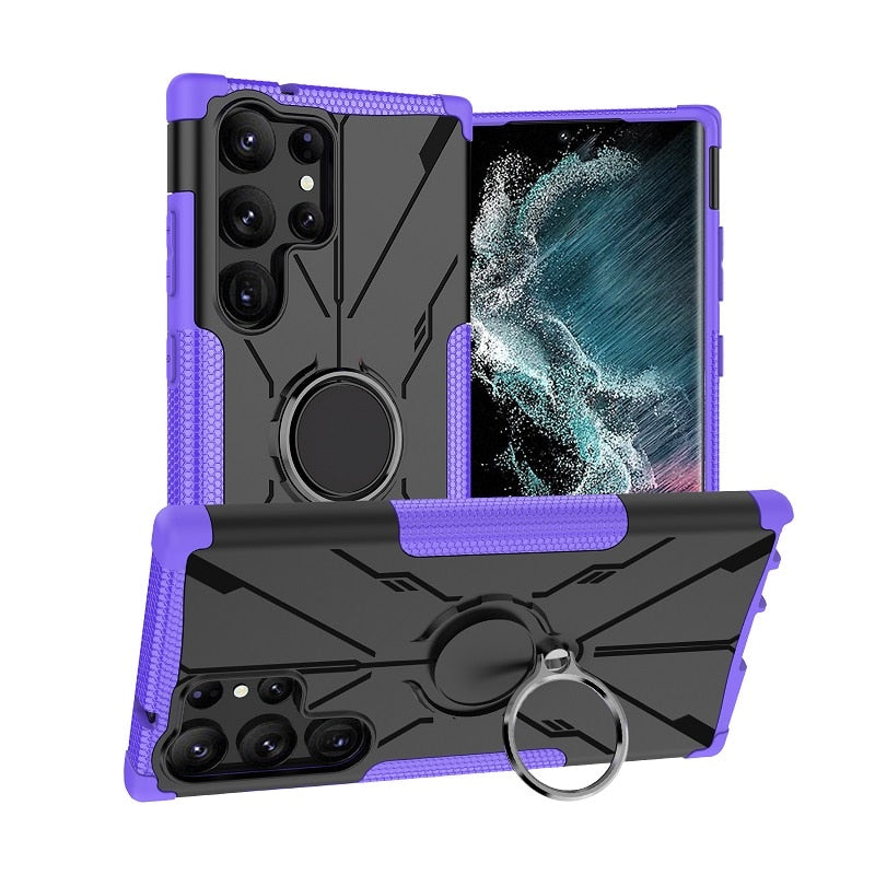 Armor Case with Magnetic Swivel Ring For Samsung Galaxy S23 Series. - Caubade