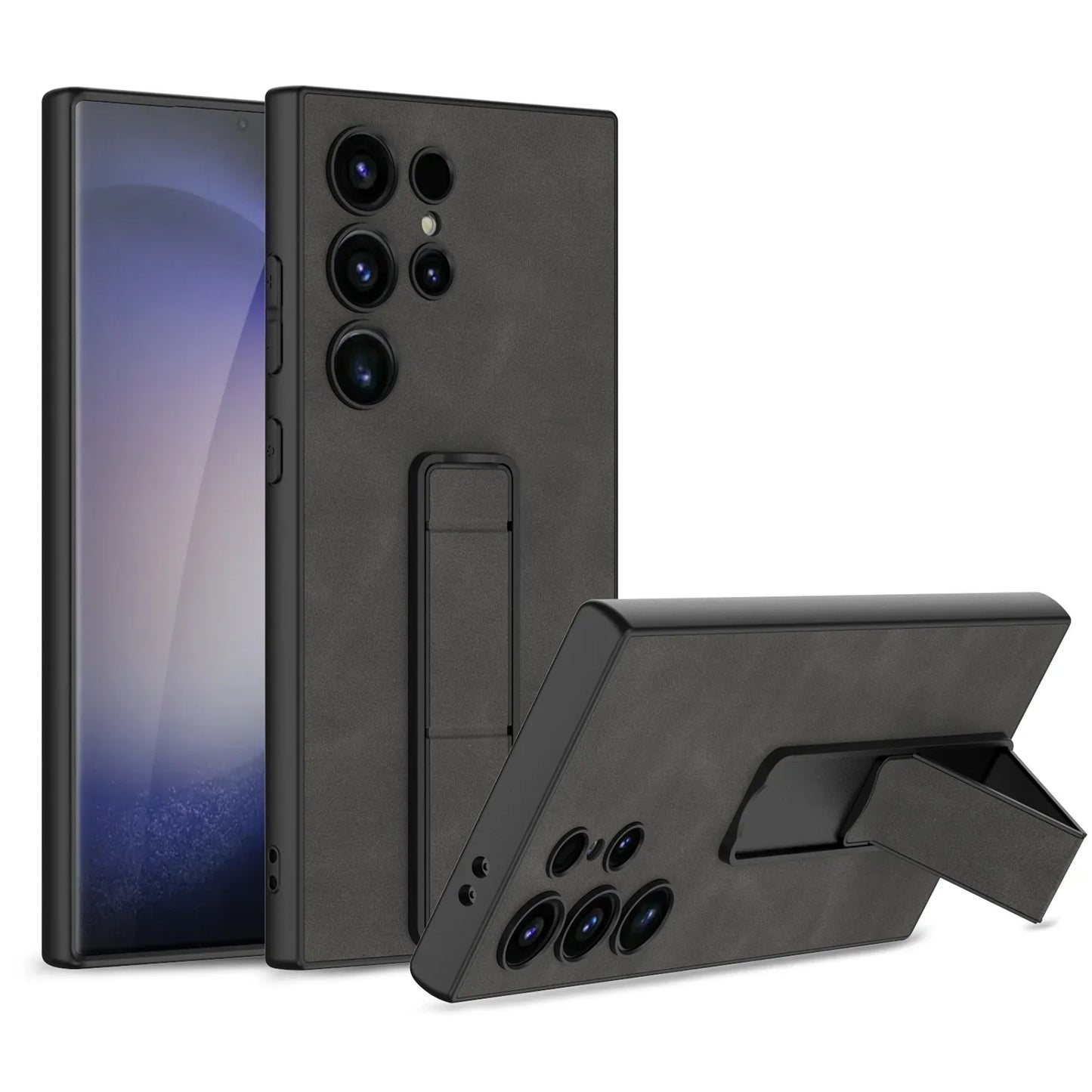 Shockproof Leather Case with Folding Bracket For Samsung Galaxy S24 Series - S Ultra Case