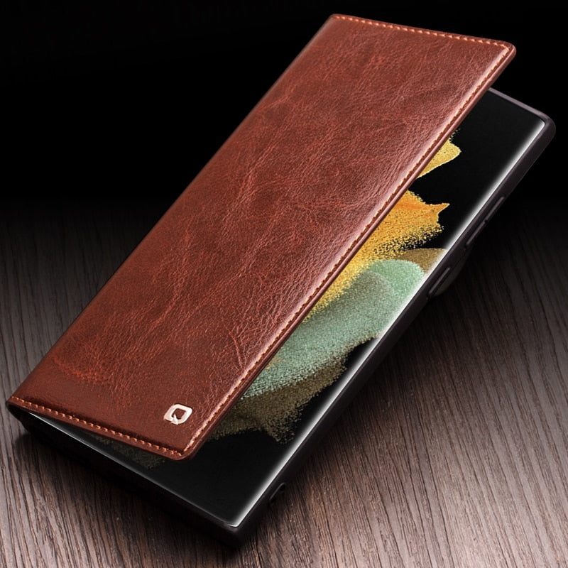 Luxury Leather Case with Card Slots for Samsung S23 Series - S23 Ultra Case