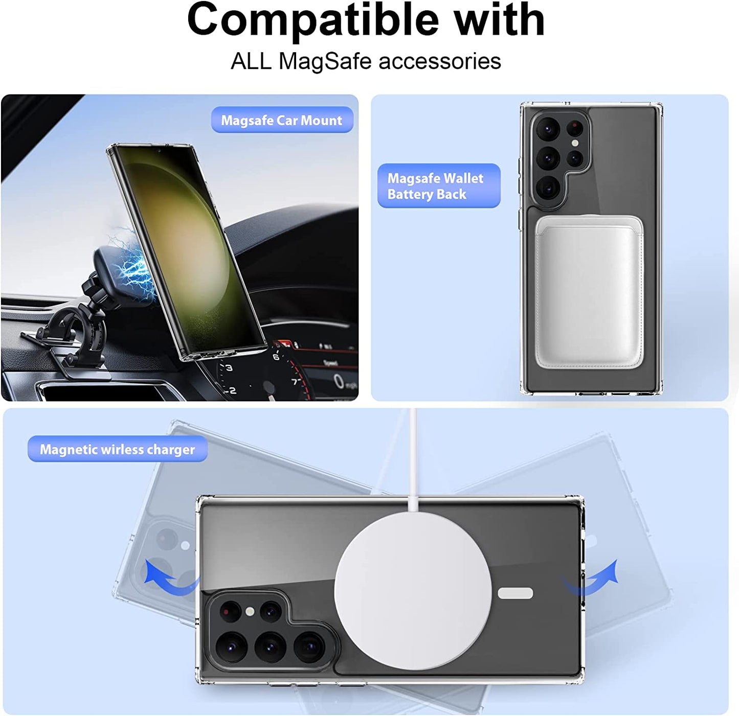 Clear Magnetic Shockproof Case for Samsung Galaxy S23 Series - Caubade
