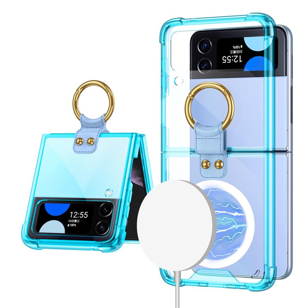 Transparent Wireless Charging Magnetic Case For Samsung Galaxy Z Flip 4 - Galaxy Z Flip 4 Case