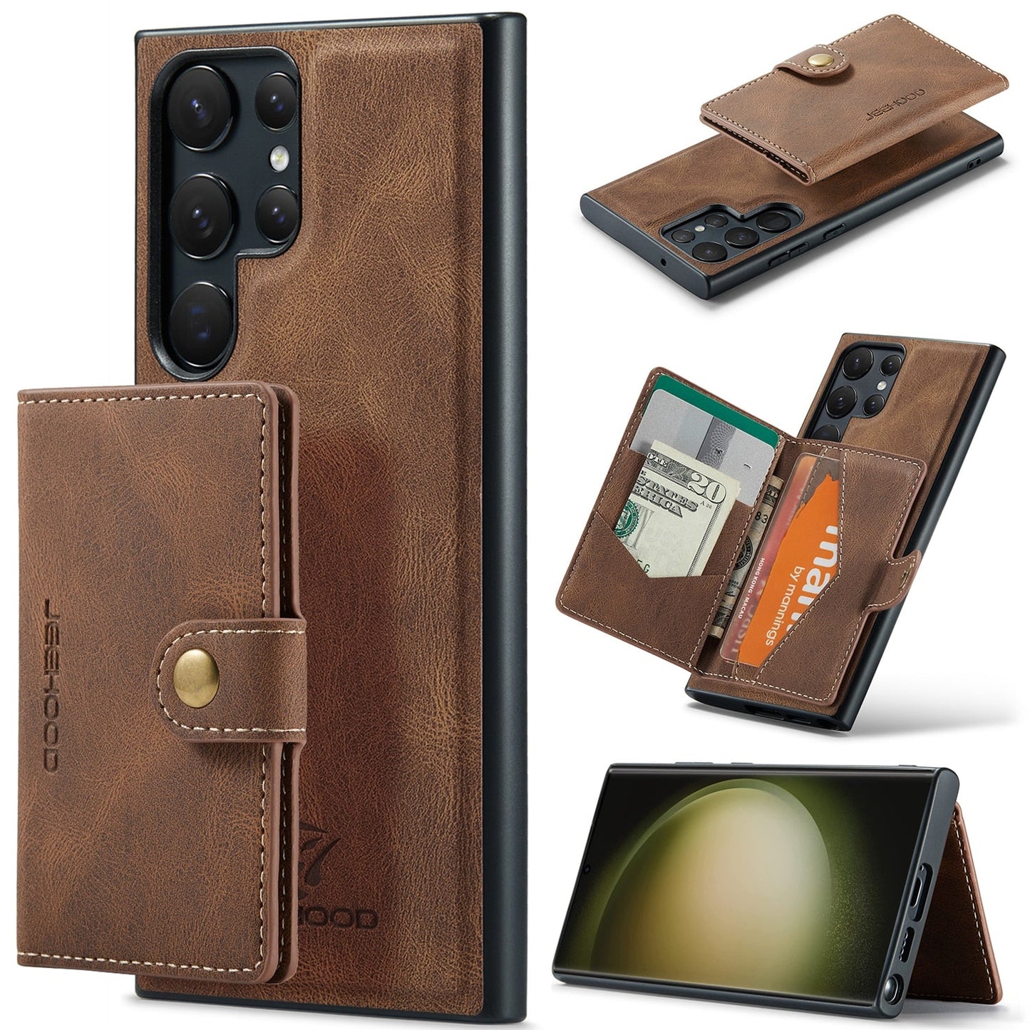 Magnetic Leather Wallet Case For Samsung Galaxy S23 Series - S23 Ultra Case