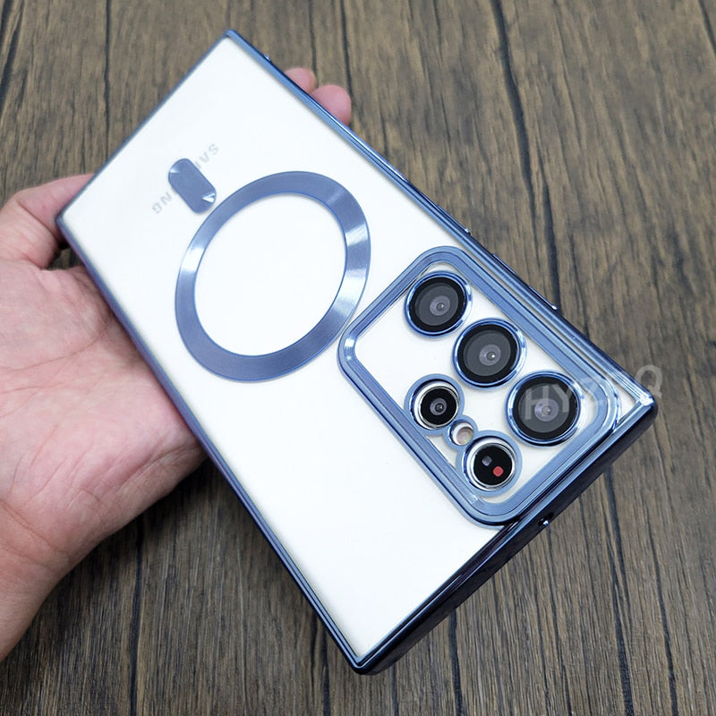 Luxury Transparent Plating Magsafe Case For Samsung Galaxy S23 Series - Caubade