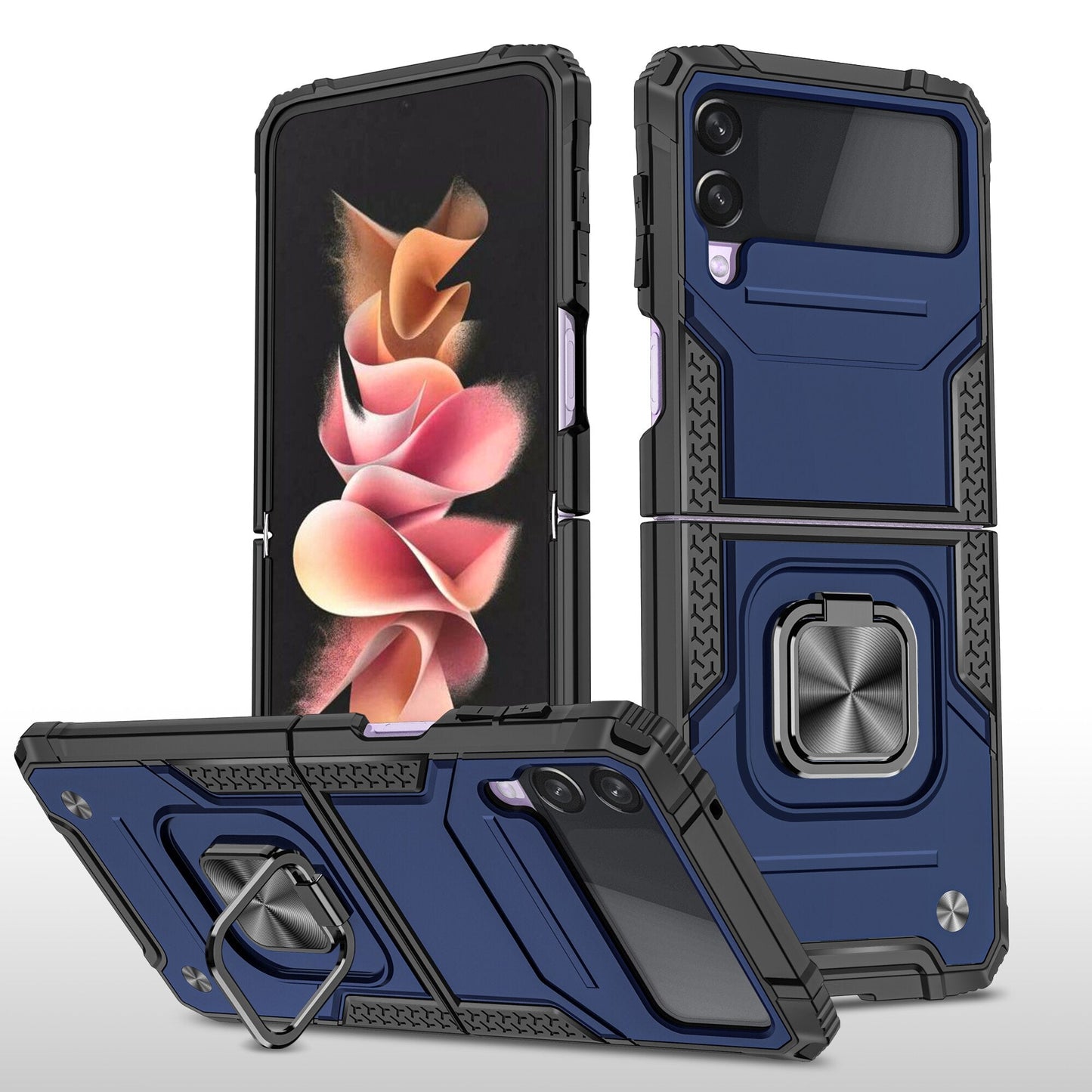 Shockproof Armor Case Stand for Samsung Galaxy Z Flip 4 - Galaxy Z Flip 4 Case