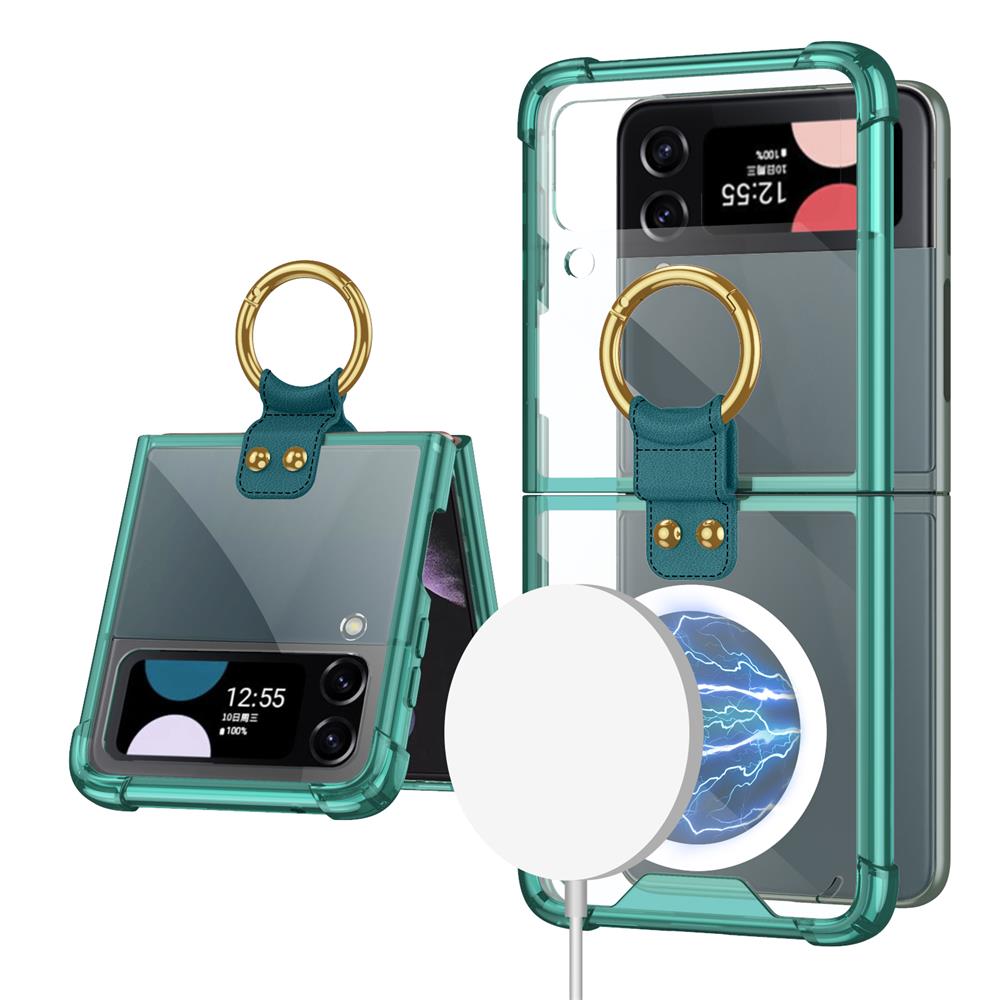 Transparent Wireless Charging Magnetic Case For Samsung Galaxy Z Flip 4 - Galaxy Z Flip 4 Case
