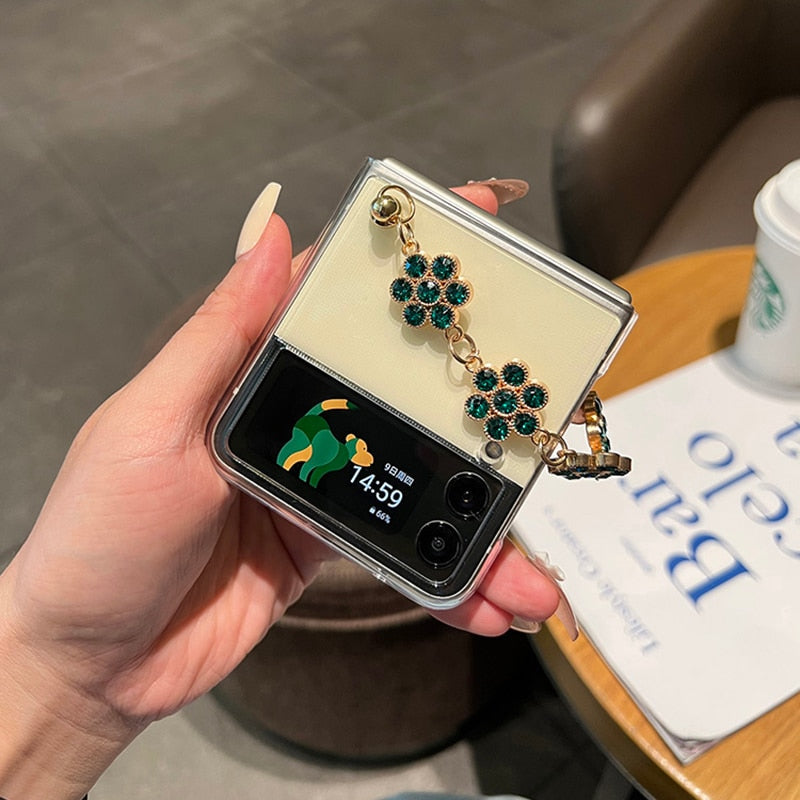 Luxury Rhinestone Bracelet Case For Samsung Galaxy Z Flip 4 - Galaxy Z Flip 4 Case